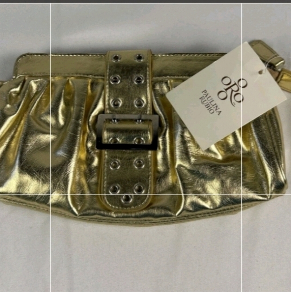 Gold Metallic Wristlet Clutch